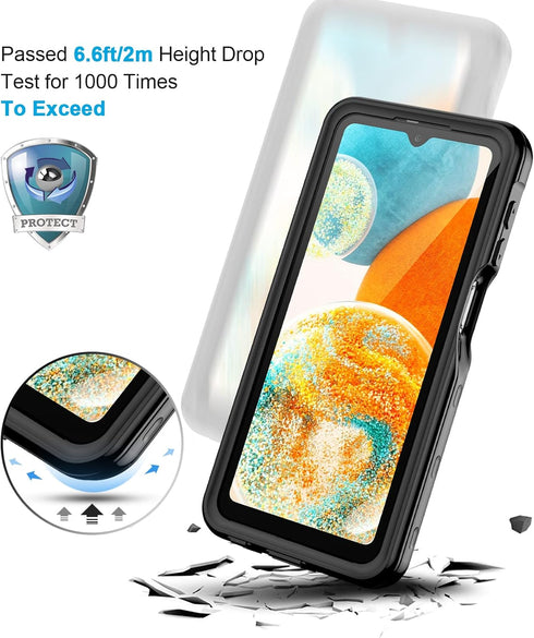 Lanhiem Samsung Galaxy A23 5G Case, IP68 Waterproof Dustproof Shockproof Case with Built-in Screen Protector, Full Body Heavy Duty Protective Clea...