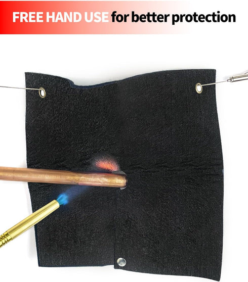 Welding Blanket Fireproof, 2 Packs Opening Shape Heat Shield Mat, Brazing Heat Shield for Torch, Welding Pad for Plumbing, Fire Flame Resistant Cl...