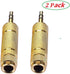 Nightwolf ® 2 Pcs Gold Plated 3.5mm 1/8 Inch Socket to 6.35mm 1/4 inch Male to Female Stereo Audio Jack Headphone Adaptor......