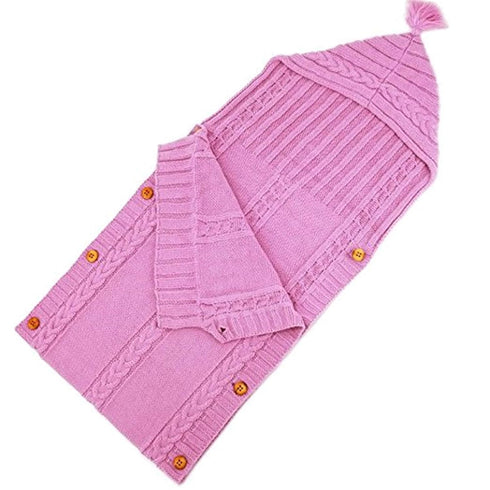 XMWEALTHY Newborn Baby Wrap Swaddle Blanket Knit Sleeping Bag Receiving Blankets Stroller Wrap for Baby(Pink) (0-6 Month)...