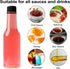 30 Pack Hot Sauce Bottles, 5oz Clear Woozy Bottles with Leak Proof Black Screw Caps and Snap On Dripper Inserts, Empty Beverage Bottles with Label...