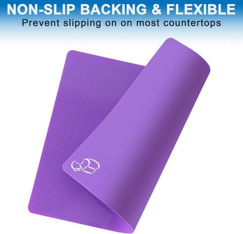 5 Pieces Flexible Plastic Cutting Board Mats with Food Icons, BPA Free Cutting Boards for Kitchen, Non Slip Cutting Mat for Meat and Vegetables (R...