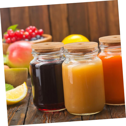 DOITOOL 8pcs Bamboo Jar Lids with Straw Hole Reusable Bamboo Jar Lids for Regular Mouth Mason Jar 70MM...