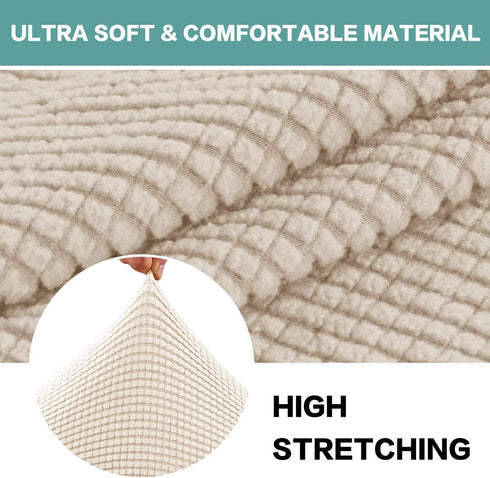 Turquoize Stretch Ottoman Cover Ottoman Slipcover Sofa Cover Footstool Protector Storage Ottoman Covers Furniture Protector Soft Rectangle slipcov...