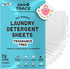 Zero Trace All Natural Laundry Detergent Sheets - Fragrance Free, Eco Friendly, 72 Count...