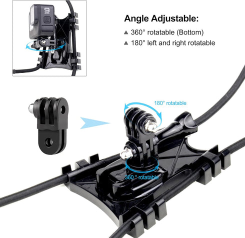 10-in-1 Gopro Fence Mount Upgraded Hook Chain Link for Hero 12 11 10 9 8 Max Session/Insta360/Action Digital Cameras/Smartphones-Ideal Backstop fo...