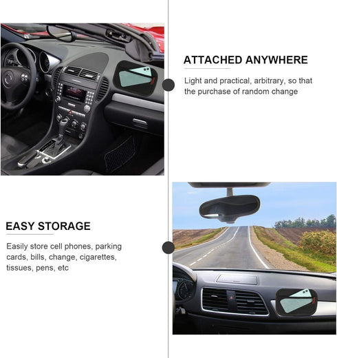 VICASKY 2pcs Car Net Pocket Side Clutter Scattered Storage Pocket Pouch Phone Holder Mini Car Sticky Organizer Mesh Pocket for Car, Car Seat Gap I...