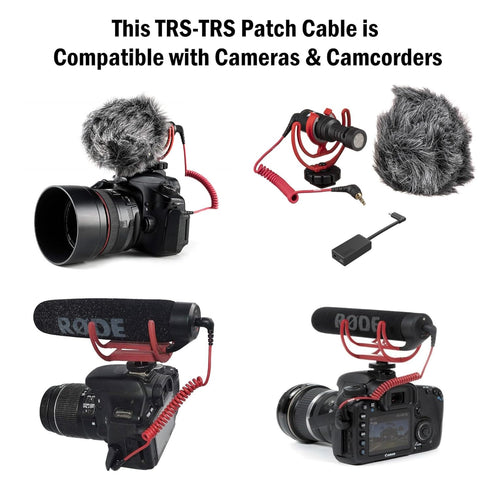 TRS Camera Cable for Nikon, Canon DSLR Cameras Camcorders to External Mic Compatible with Rode Boya Movo TAKSTAR SAIREN Comica Deity Vlog Video Re...