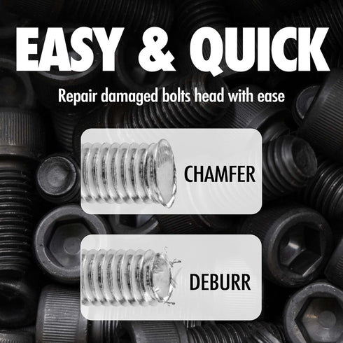 Deburring External Chamfer Tool, with Tungsten Carbide Blade, Deburring Chamfering Drill Bit, Remove Burr Tools Quick Release Hex Shank. Fits 1/8"...