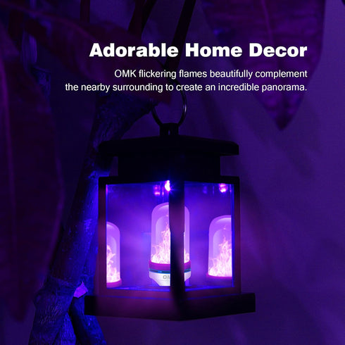 ?Upgraded? Purple LED Flame Light Bulbs - Flickering Light Bulbs with Gravity Sensing, E26 Base Flame Bulb, Holiday Christmas Indoor Outdoor Light...