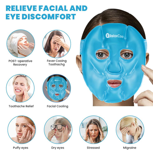 Cold Face Eye Mask Ice Pack Reduce Face Puff,Dark Circles,Gel Hot Cold Compress,Face SPA for Woman Sleeping, Pressure, Headaches, Skin Care? Blue...