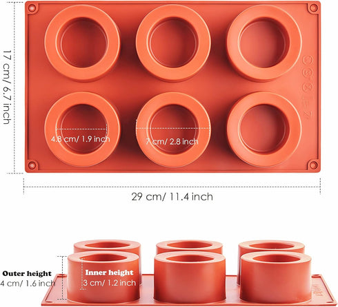 JOERSH 2Pcs Cookie Shot Glass Mold 6-Cavity Round Silicone Mold for Chocolate, Candy, Pudding, Mousse Dessert, Ice Shot Glass Mold...