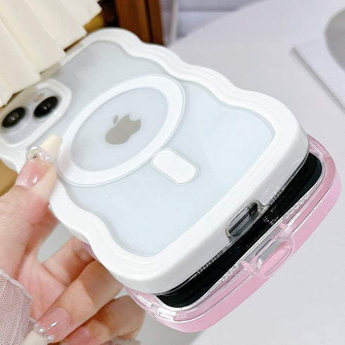 Compatible for iPhone 15 Plus Case Magsafe, Wave Phone Case Cute Water Ripple Candy Colors Frame Shockproof for iPhone 15 Plus Phone Case for Wome...