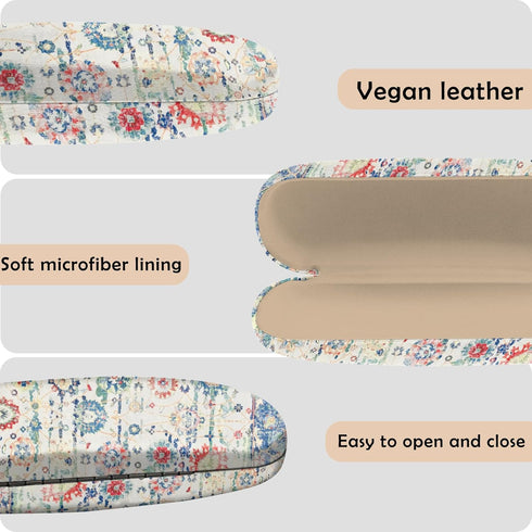 Glasses Case Hard Shell Eyeglass Protective Case Eyeglasses Holder Box with Cleaning Cloth for Women Girls Men Cute...