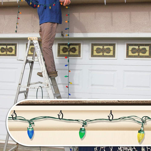 20 Pcs Q-Hanger Hooks Outdoor String Lights - Christmas Lights Hanger Hooks, Outdoor Wire and New Year Party, Fairy Lights Plants Wind Chimes Deco...