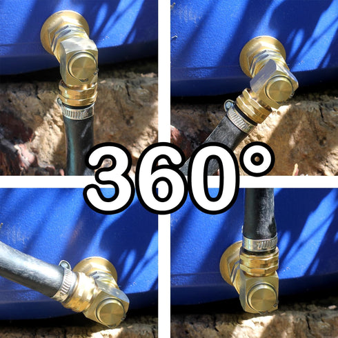 Garden Hose Swivel elbow Connector 90 Degree Solid Brass Pipe Fittings Hose Kink Protector (2 Pack)...