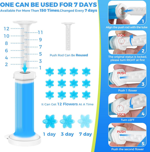 6Pcs Toilet Bowl Cleaner, 6 Kinds of Scent Toilet Cleaner Gel Stamp Kit for Bathroom Clean, Flower Toilet Gel Stamp,Toilet Stamp Cute Shape Includ...