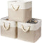 Robuy 3 Pack Storage Cube Bins Collapsible Sturdy cationic Fabric Storage Basket with Cotton Rope Handle For Organizing Shelf Nurery Home Colset 1...