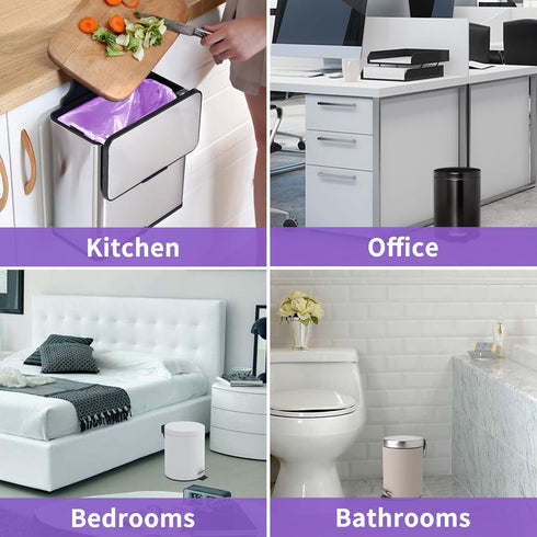 Small Trash Bags 1.2-Gallon: Bathroom Trash Bags 4.5L Small Garbage Bags for Bathroom Bedroom Office - (Purple, 120 Counts)...