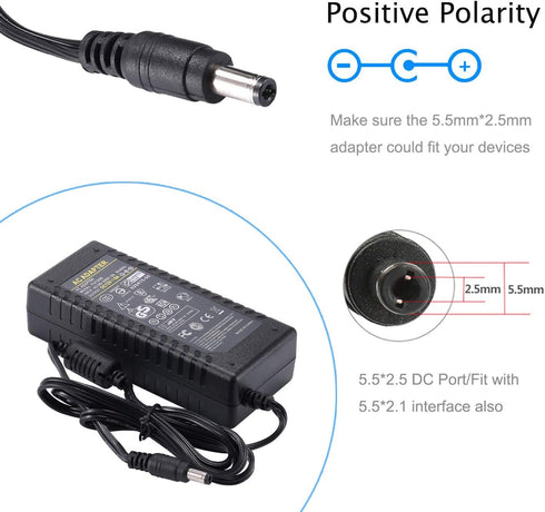 12V 6A Power Supply Adapter - AC Adapter 100-240V 50 60HZ DC 12 Volt 6A 72W Power Converter Transformer Charger 6amp 5.5mm x 2.5mm DC Plug for LED...