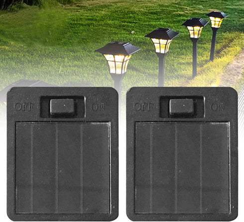 2 Pack Solar Light Replacement Top Parts for Outdoor Hanging Lanterns, Solar Panel Lantern Lid Battery Box Led Lights Bulb Accessories for Garden ...