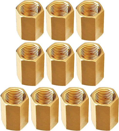 MuHize Brake Line Unions - 10 PCS Brass Inverted Flare Brake Line Unions (3/8" - 24 Threads) Assortment for 3/16" Brake Line Tube Fittings...