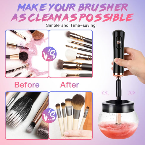 Makeup Brush Cleaner Machine - Super Fast Electric Makeup Brush Cleaner and Dryer - Quick Wash and Dry in Seconds - Suit for Most Makeup Brush Siz...