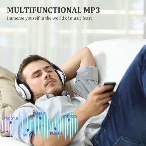 MP3 Player with Bluetooth 5.2, 32GB Music Player HiFi Sound Shuffle Single Loop FM Radio Built-in HD Speaker Voice Recorder Mini Design Touch Scre...