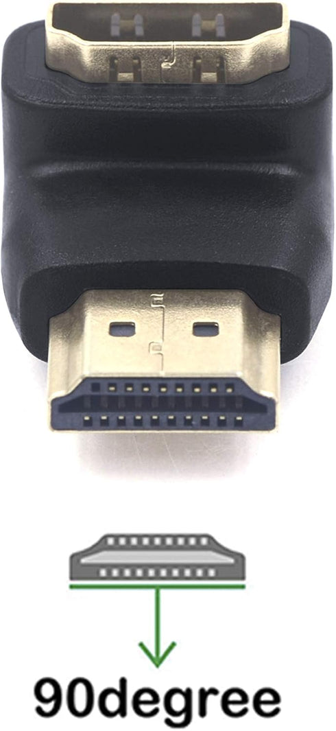 VCE HDMI 90 Degree Adapter 2-Pack, Right Angle HDMI Adapter Male to Female L-Shape Connector with 4K@60Hz, 3D for TV Stick, HDTV, PC...