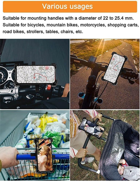 2024 Upgraded Bike Phone Mount, Easy Install and Quick Release Bicycle - Motorcycle Handlebar Phone Mount Holder, Bike Phone Holder for iPhone and...