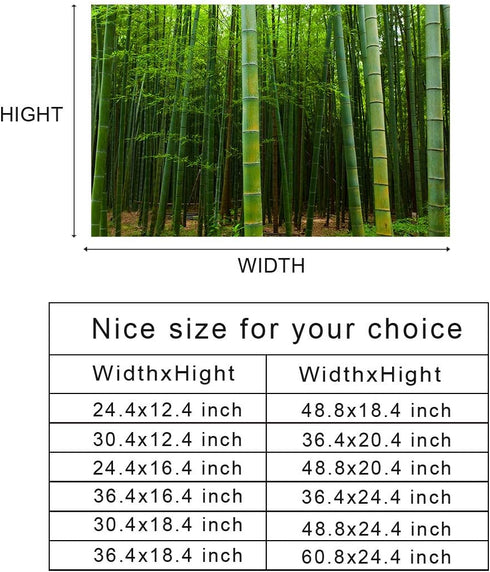 T&H XHome Aquarium Décor Backgrounds Bamboo Forest Nature Scenery Pattern Fish Tank Background Aquarium Sticker Wallpaper Decoration Picture PVC A...