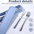 HANSGO 3PCS Portable Utensils Set with Case, Travel Cutlery Set Stainless Steel Utensils Reusable Silverware for Lunch Camping School Picnic Offic...