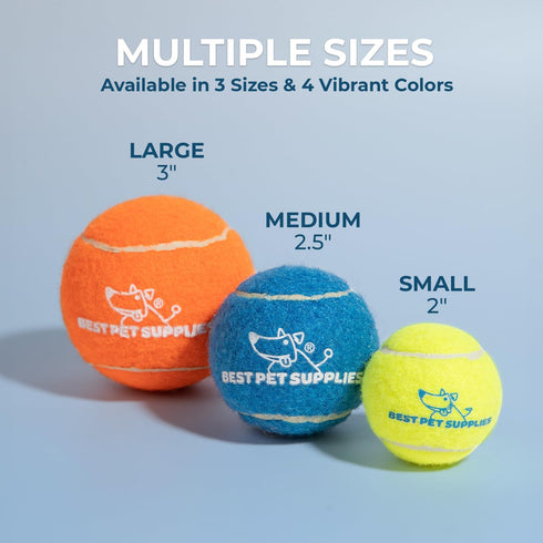 Best Pet Supplies Squeaky Tennis Toys for Dogs, 8-Pack, Heavy-Duty Interactive Pet Toys for Throwing and Fetching, Supports Exercise and Natural B...
