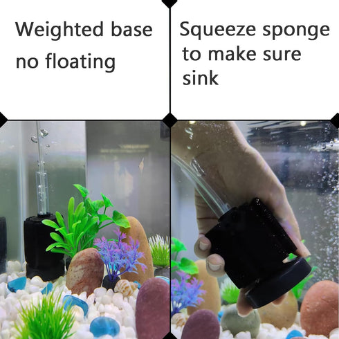 AQUANEAT Aquarium Sponge Filter Breeding Fry Betta Shrimp Nano Fish Tank 4pcs (Small up to 10Gal)...