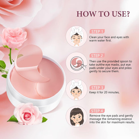 FANMIN Under Eye Mask, Under Eye Gel Pads With Collagen, Skincare Eye Patch Masks for Women and Men...