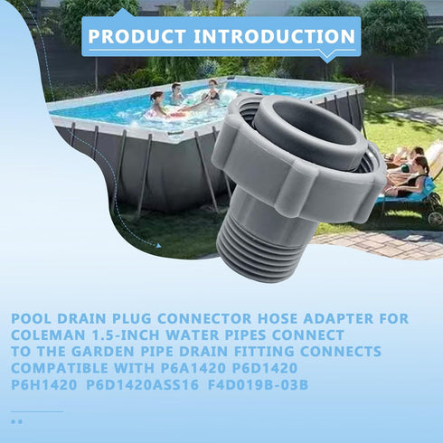 Swimming Pool Drain adapter Fitting Connects Fit for Coleman Pools,for Coleman P6A1420,P6D1420 Pools drain hose adapter 1.5-Inch ?2 Pack?...