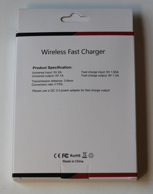 Ultra Slim Size (6mm) Wireless Fast Charger. (Qi-Certified 10W for iPhone and Android)...