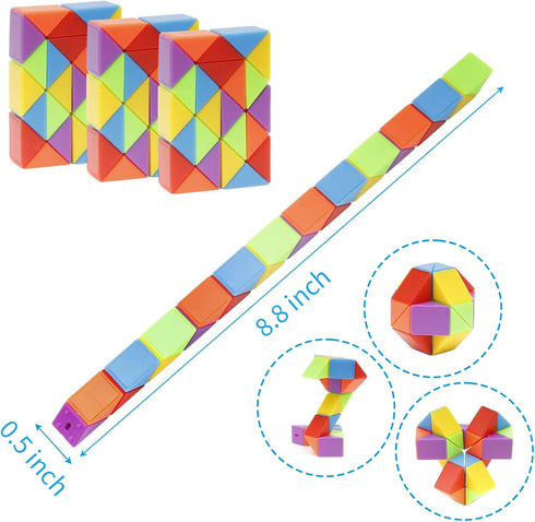 Ganowo 30pcs Party Favors, Fidget Snake Cube Mini Twist Puzzle Party Favors for kids 4-8-12,Goodies Bag Filler, Stuffer, Prizes, Classroom, Birthd...