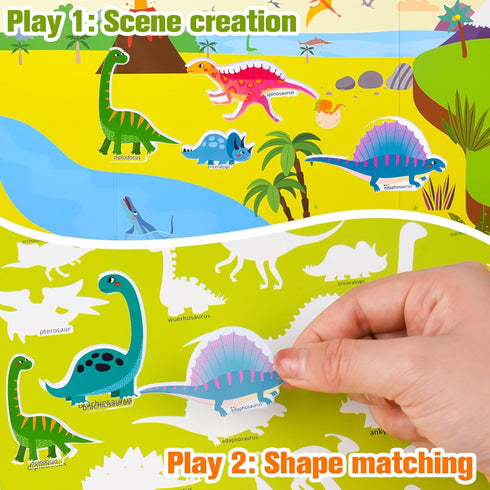 ASTARON Reusable Sticker Book for Toddlers, Space Stickers Road Trip Activities Car Airplane Activities Travel Toys for Kids, Kids Quiet Time Acti...