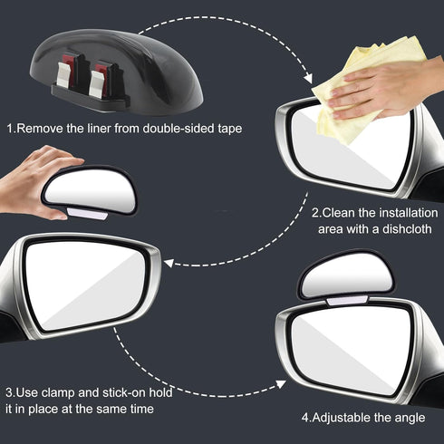 Blind Spot Mirror, Car Rear View Mirrors, Universal Car Auxiliary Mirror, HD True Glass, Adjustable Wide Angle Auxiliary Side Mirror, Left, 1Pcs...