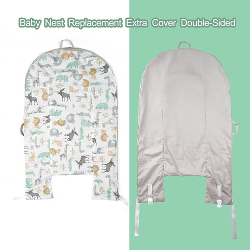 Cotton Baby Lounger Replacement Cover, Co-Sleeping Newborn Baby Nest Cover ONLY Breathable Machine Washable (F)...