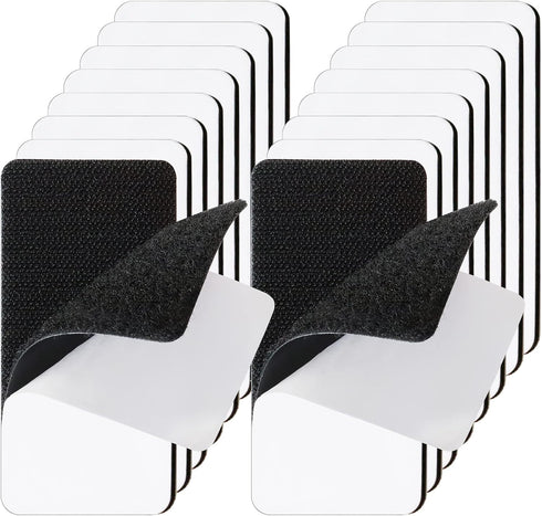 16 Sets 2x4 inch Strips with Adhesive - Heavy Duty Hook and Loop Tape - Strength Backing - Wall Hanging No Perforation - Fabric, Couch, Industrial...