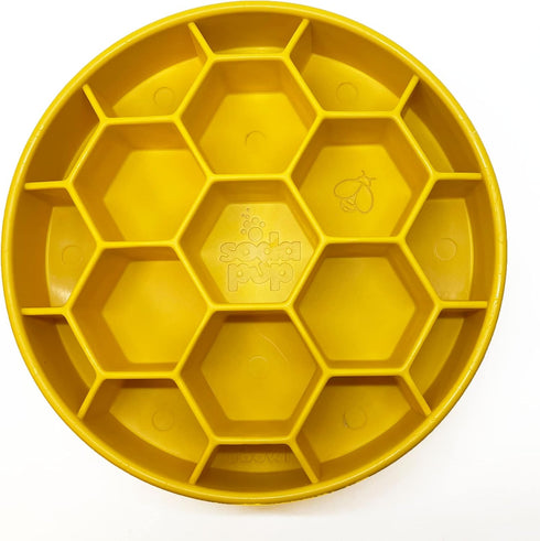 SodaPup Honeycomb Enrichment Bowl – Durable Slow Feeder Bowl Made in USA from Non-Toxic, Pet-Safe, Food Safe Material for Mental Stimulation, Slow...