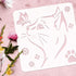 FINGERINSPIRE Cat Stencil 11.8x11.8inch Square Painting Stencil Cat Head Stencil Butterfly Template Cat Paw Stencil Washable Drawing Template for ...