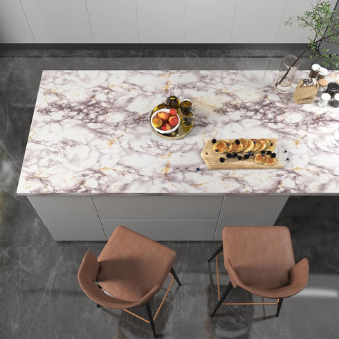 VIOPVERY White Marble Wallpaper Peel and Stick 15.7"x197" White Wall Paper Pull and Stick Contact Paper for Countertops Waterproof Self-Adhesive M...