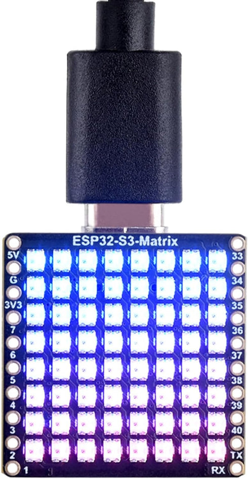 ESP32-S3 Matrix ESP32 S3 Development Board with 8×8 RGB LED Matrix and QMI8658C Attitude Sensor, 17 x Multi-Function GPIO Pins, Supports Wi-Fi and...