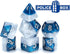Gate Keeper Games and Dice: Halfsies Dice: Police Box - 7pc Set, Time Lord Blue & Doctor White, Pearlescent Swirl, 7 Resin Dice for Role Playing G...