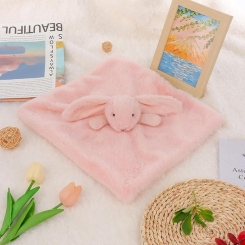 Apricot Lamb Stuffed Animals Blush Bunny Rabbit Security Blanket Infant Nursery Character Blanket Luxury Snuggler Plush Baby Lovey(Blush Bunny)...