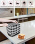 Toaster Cover 4 Slice, Vintage Farmhouse Black White Buffalo Check Plaid Bread Maker Cover Toaster Dust Cover with Pockets, Dust-Proof Cover for K...