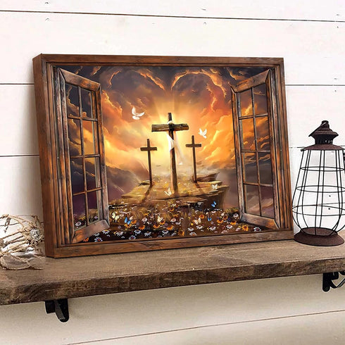 Balgardekor Christian Three Crosses Painting Canvas Print Wall Art Home Decor Bedroom Living Room Office Farmhouse (1, Three Crosses, 16 x 24 Inch...